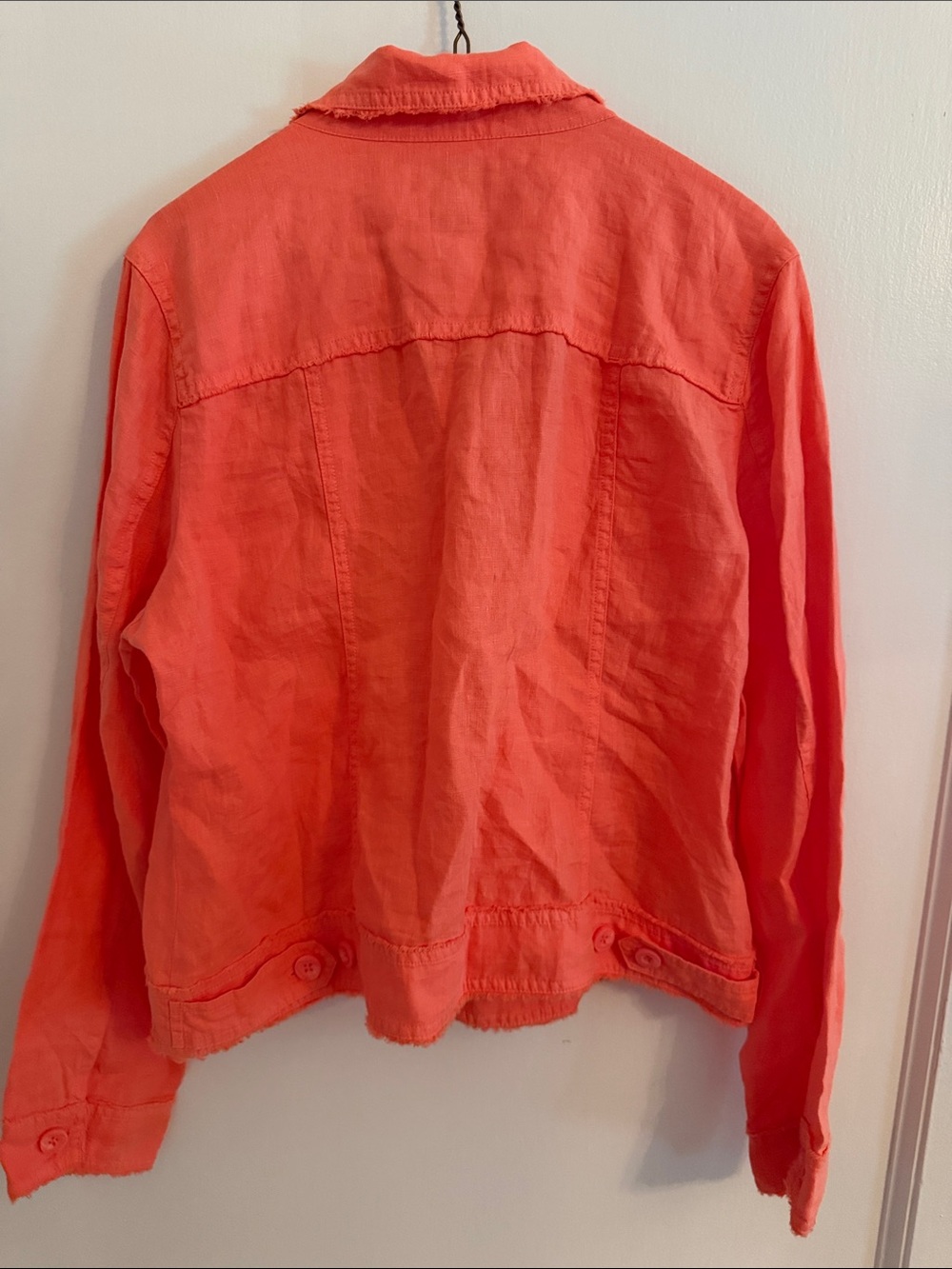 New Tommy Bahama Two Palms Linen Raw Edge Jacket in a vibrant orange shade Large - Picture 5 of 7
